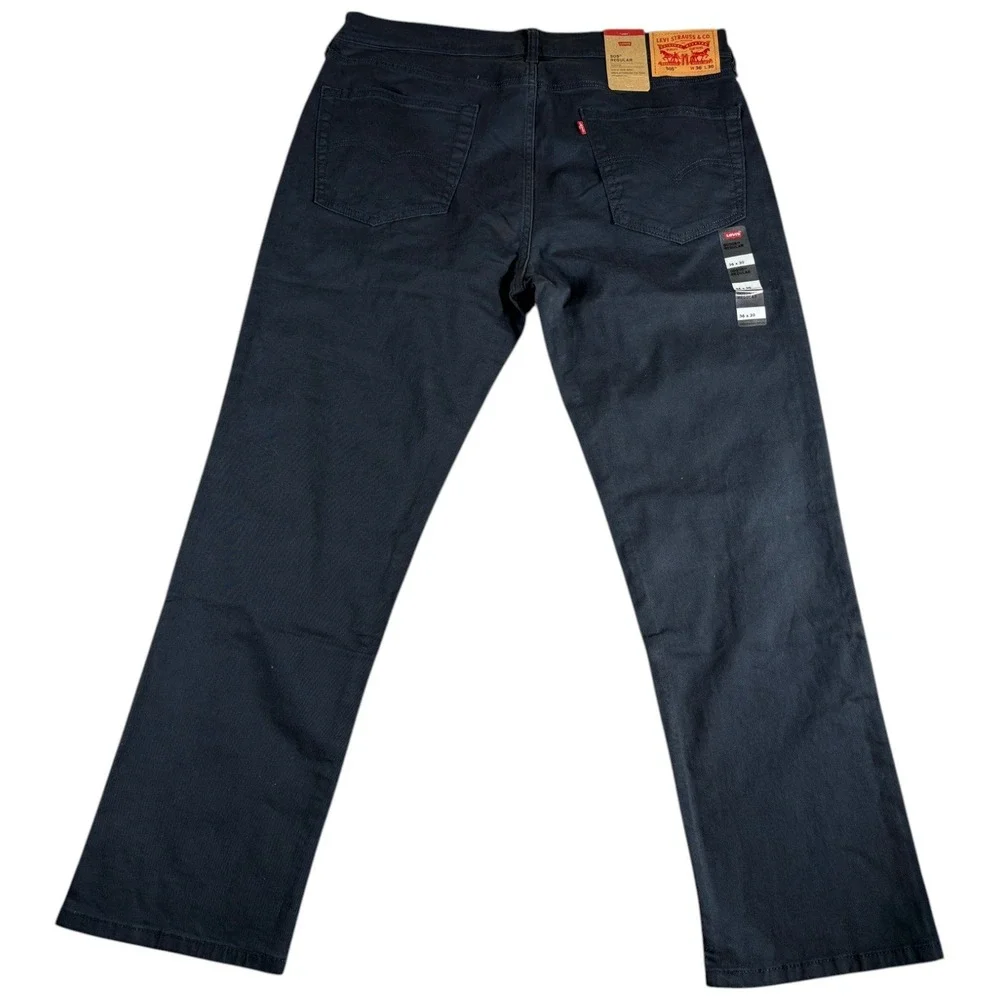 NWT Levi's 505 Regular Pants Mens 36x30 Navy Blue Straight Durable Workwear Y2K